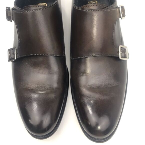 Paul Evans The Pointier Italian Leather Handcrafted Double Monk Strap Shoes - Picture 9 of 16